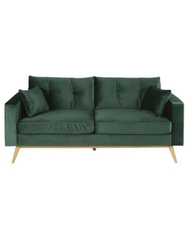 Canapé style scandinave 3/4 places en velours vert