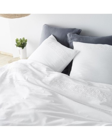 Parure de lit en coton blanc 220x240, OEKO-TEX®