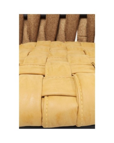 Chaise avec accoudoirs jaune et acier