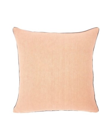 Housse de coussin en lin peche 45 x 45 cm