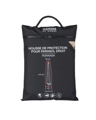 Housse de protection pour parasol droit noire H210