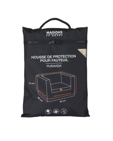 Housse de protection pour fauteuil de jardin noire H70