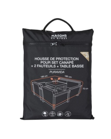 Housse de protection pour salon de jardin noire L185