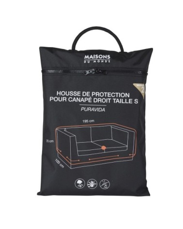 Housse de protection pour canapé de jardin droit 2 places noire