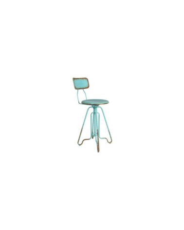 Tabouret de bar en métal 61cm turquoise