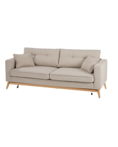 Canapé convertible style scandinave 3/4 places beige