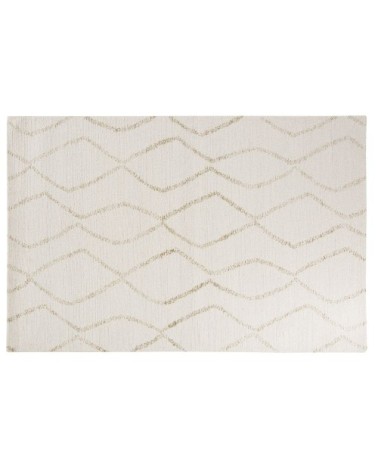 Tapis en laine, en coton et en jute blanc et beige, 160x230