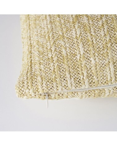 Coussin motifs feuilles beiges, écrues, terracotta et noires 30x50