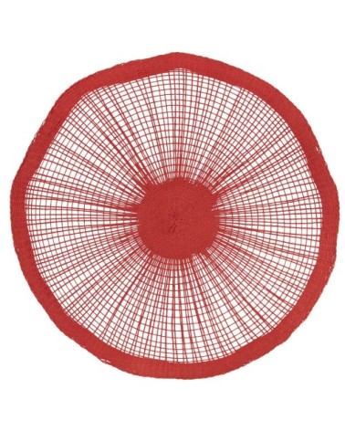 Set de table rond en papier rouge