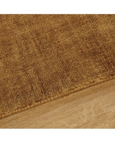 Tapis en viscose jaune moutarde 140x200