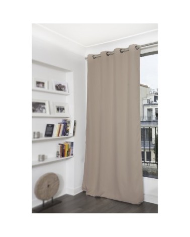 Rideau thermique occultant gris taupe 140x180