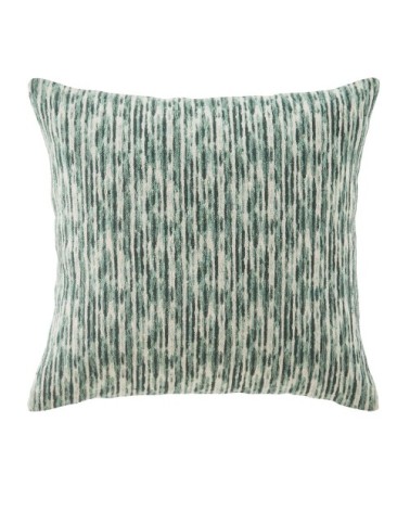 Coussin tissé vert et écru 45x45