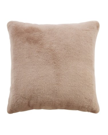 Coussin imitation fourrure vieux rose 45x45, OEKO-TEX®