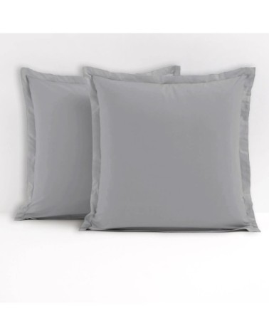Taie d'oreiller  coton gris 65x65 cm