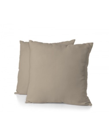 Lot de 2 taies carrées 100% coton - Beige - 63x63 cm