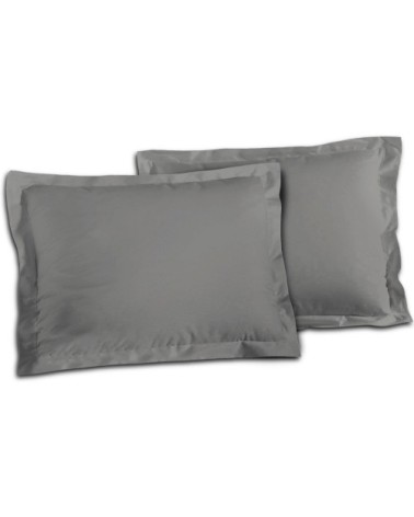 Taie d'oreiller  coton gris 50x70 cm