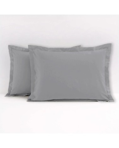 Taie d'oreiller  coton gris 50x70 cm