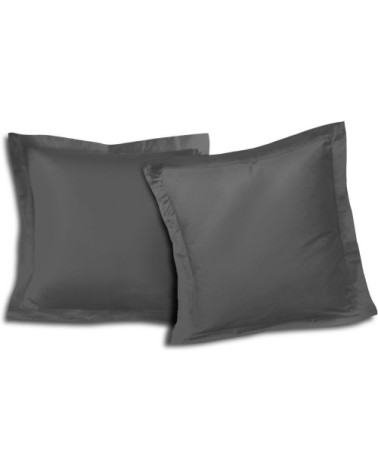 Taie d'oreiller en coton gris 65x65