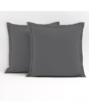 Taie d'oreiller en coton gris 65x65