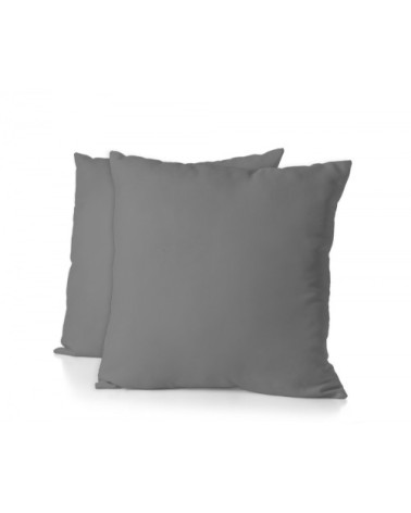 Taie d'oreiller en coton gris 65x65