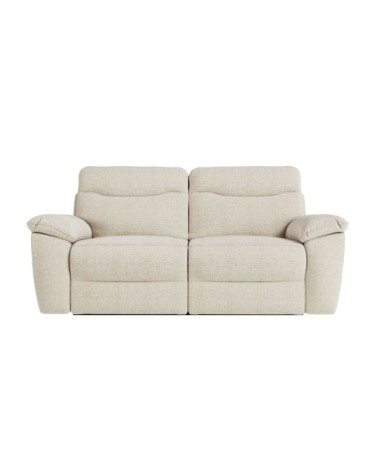Canapé relax manuel 3 et 2 places et fauteuil, tissu texturé - beige