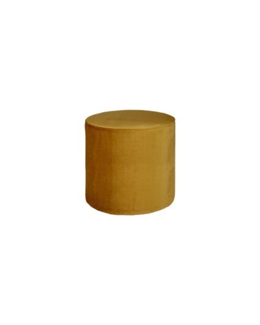 Pouf rond velours L ocre