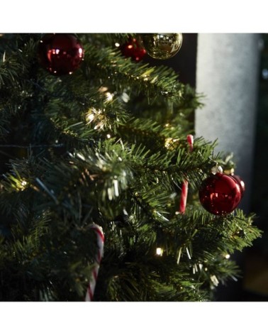 Sapin de Noël artificiel avec guirlande lumineuse et pied H180