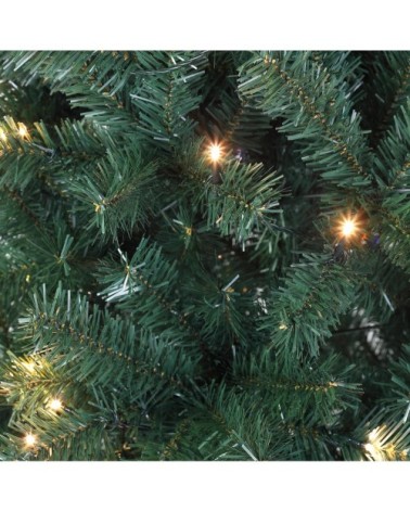 Sapin de Noël artificiel avec guirlande lumineuse et pied H180