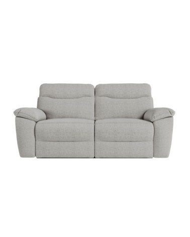 Canapé relax manuel 3 et 2 places et fauteuil tissu texturé gris clair