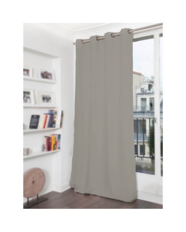 Rideau phonique thermique occultant gris plume 140x260