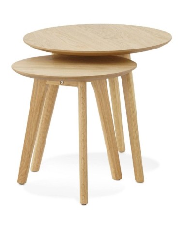 Table gigogne design couleur chêne clair d50cm
