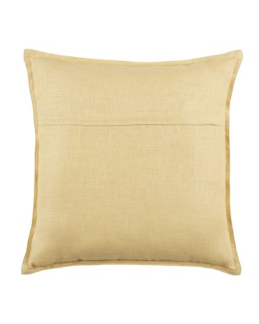 Coussin en lin lavé jaune vanille 60x60, OEKO-TEX®