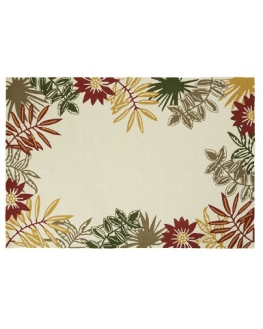 Tapis en polypropylène noué motif végétal multicolore 160x230