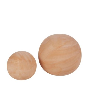 Boules déco en argile beige (x2)