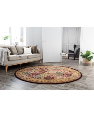 Tapis d'orient classique tissé machine - rouge D120 cm