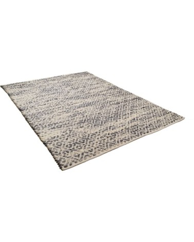 Tapis moderne en laine fait à la main gris 140x200