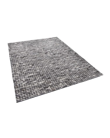 Tapis feutré en laine naturelle fait main anthracite 140x200