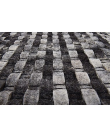 Tapis feutré en laine naturelle fait main anthracite 140x200