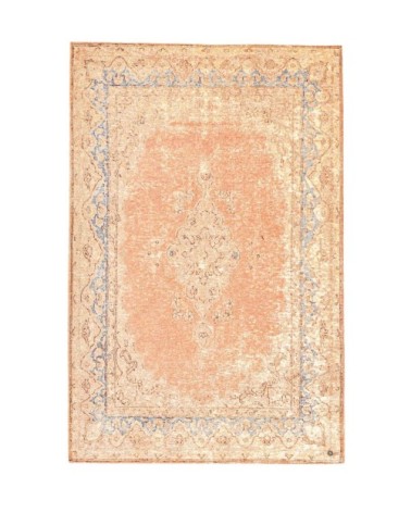 Tapis d'orient vintage tissé plat rose 075x140 cm