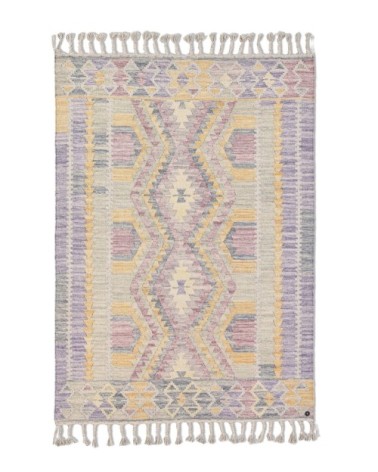 Tapis kelim berbère en laine fait à la main violet 140x200