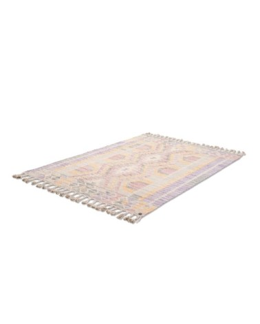 Tapis kelim berbère en laine fait à la main violet 140x200