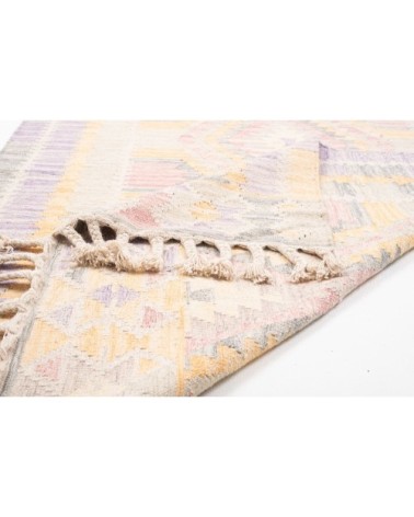 Tapis kelim berbère en laine fait à la main violet 140x200