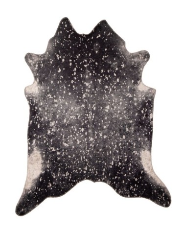 Tapis en peau de vache artificielle coloré anthracite 150x190