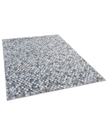 Tapis moderne en cuir de vache  artificielle bleu 160x230