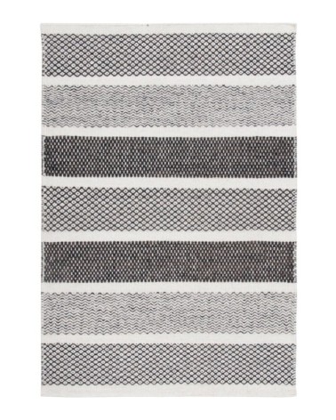 Tapis design scandinave en laine gris 110x170