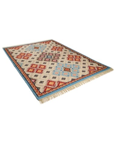 Tapis kelim en laine tissé à la main multi 140x200