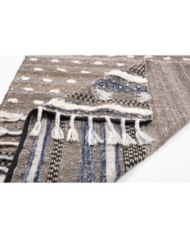 Tapis kelim berbère en laine fait à la main naturel 160x230