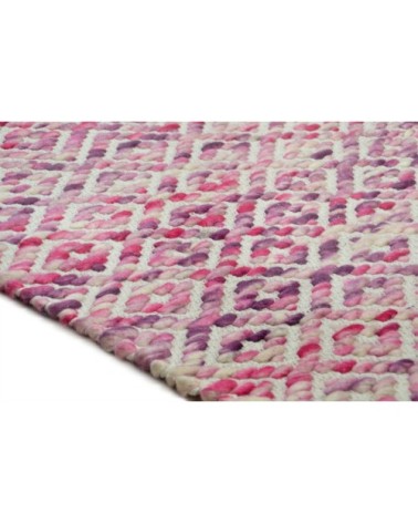 Tapis moderne en laine fait à la main rose 140x200