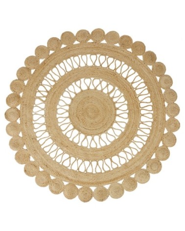 Tapis rond en jute beige D200