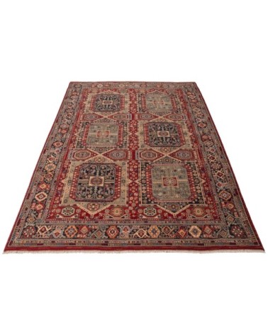 SAHARNA YALAMEH - Tapis oriental en laine rouge et marron 80x150